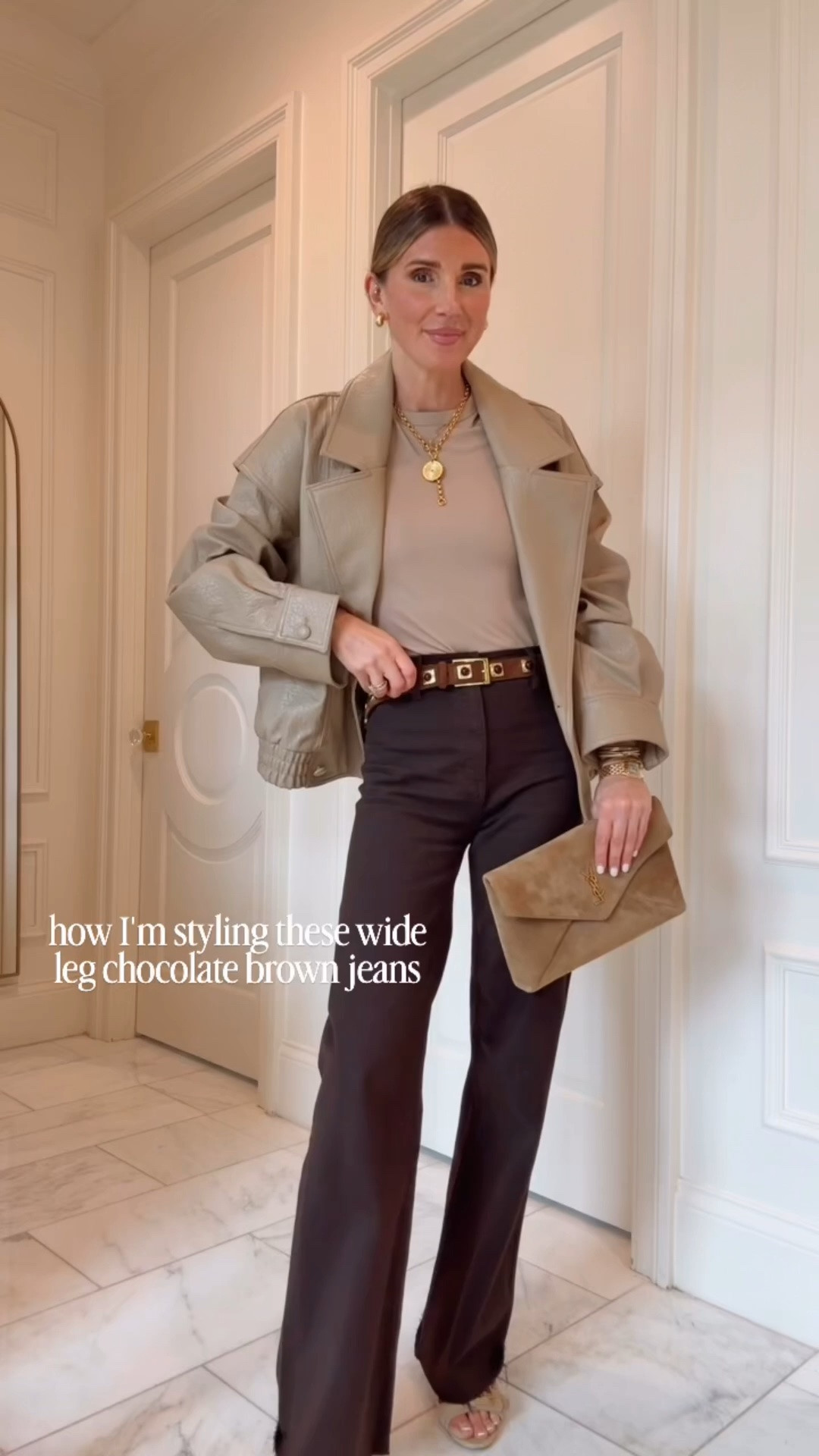 How I’m styling these wide leg chocolate brown jeans for fall! 🤎 I’m 5’7 wearing size small in the top & jacket and size 25 in the jeans, run tts.

#LTKootd #LTKOver40 #LTKSeasonal