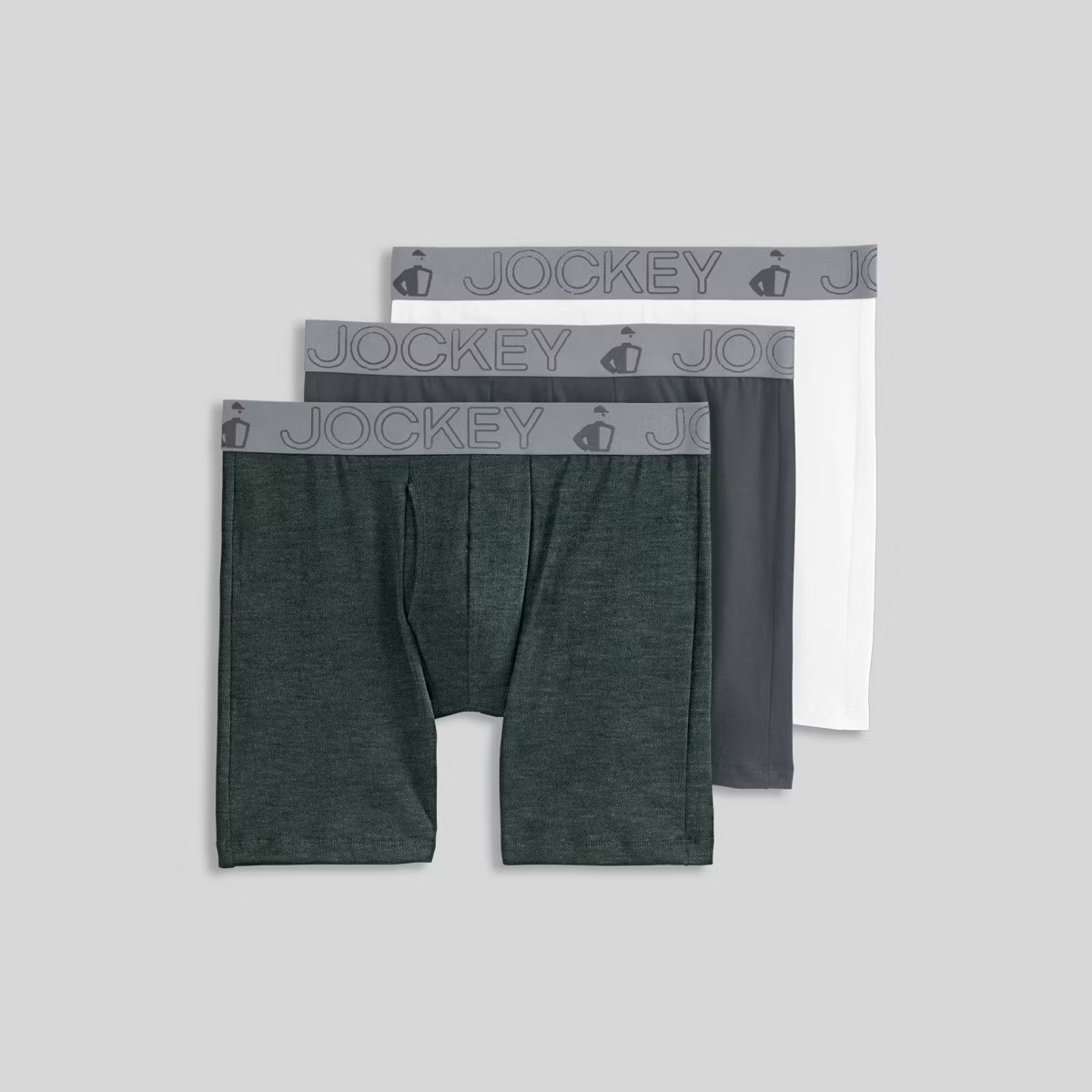 Jockey Generation™ Men's Cotton Stretch 3pk Boxer Briefs - Gray/White XL | Target