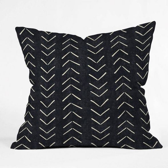 16"x16" Becky Bailey Mud Cloth Big Arrows Square Throw Pillow Black/White - Deny Designs | Target