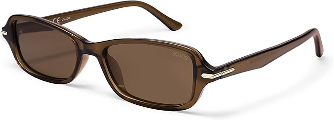 SOJOS Trendy Polarized Petite Rectangle Sunglasses Womens Mens Retro Skinny 90s Y2K Thin Shades S... | Amazon (US)