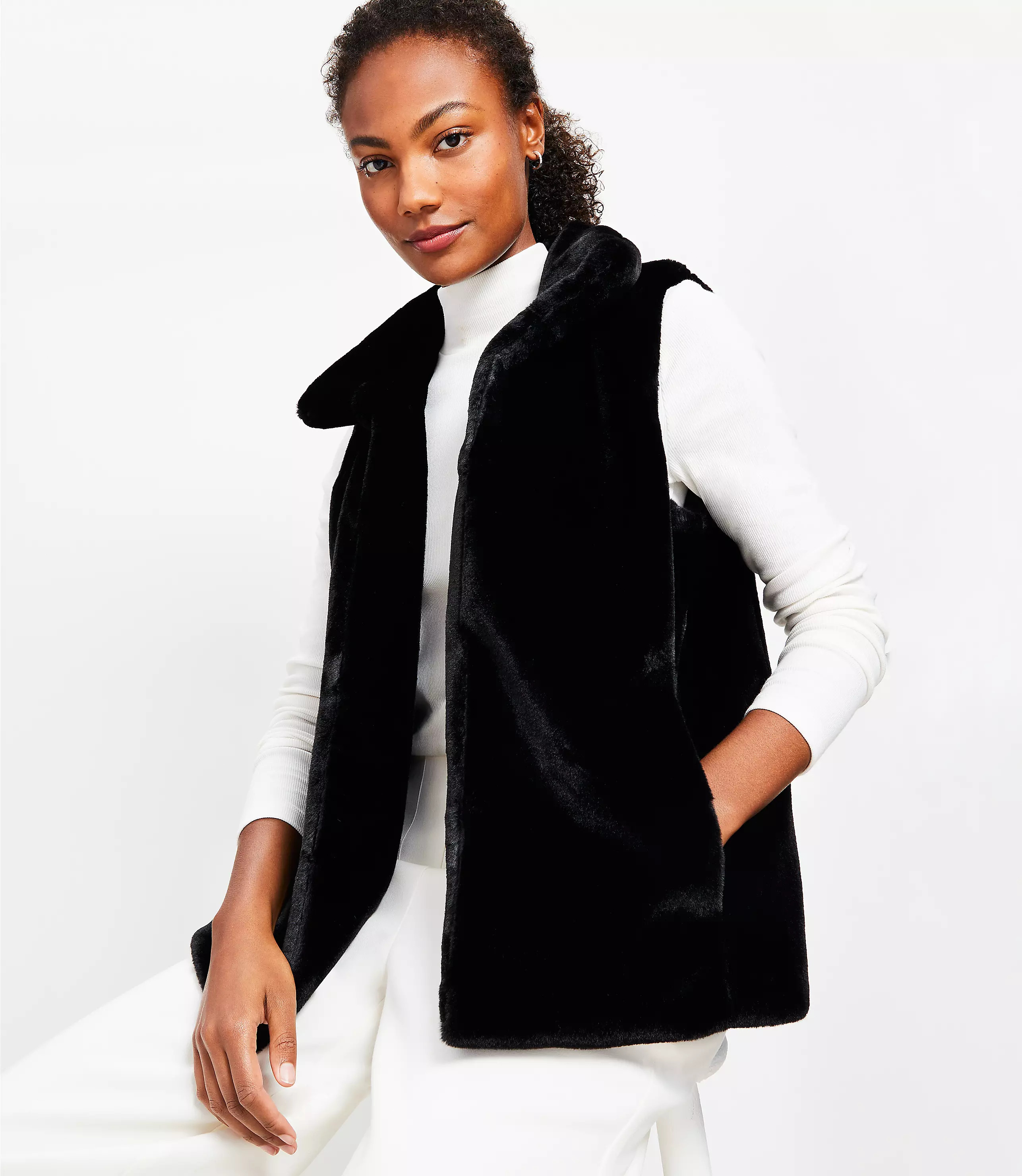 Modern Faux Fur Vest | LOFT