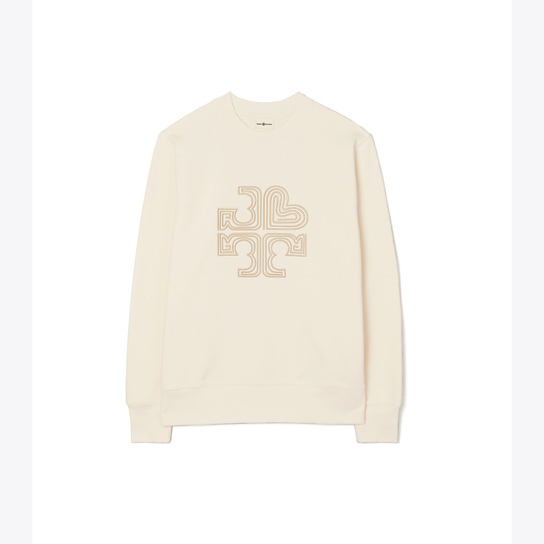 Tory Sport Heavyweight French Terry Heart Logo Crew | Tory Burch (US)