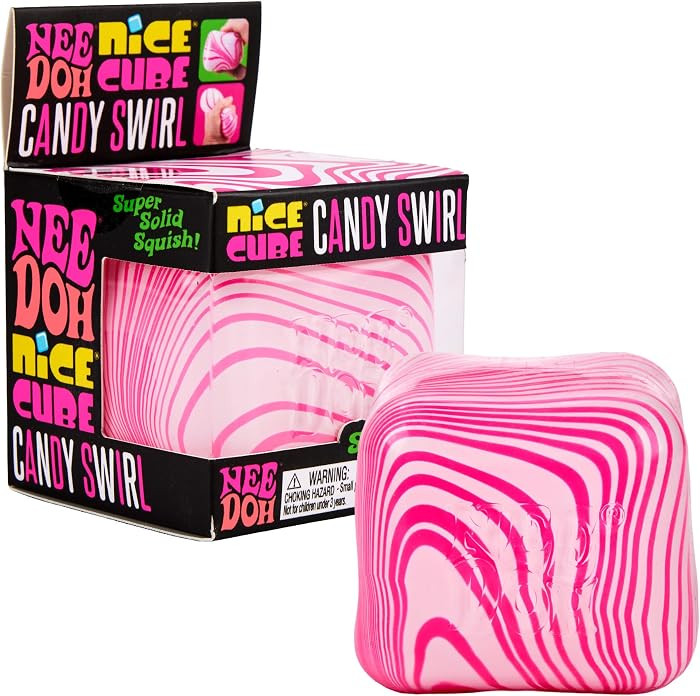 Schylling Candy Swirl Nice Cube - Sensory Squeeze Toy with Super Solid Squish - 2.25" Cube - Pink... | Amazon (US)