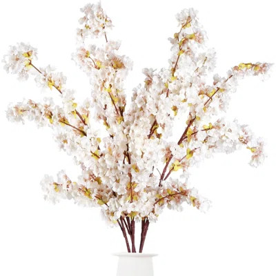 Artificial Cherry Blossom Branches Faux Cherry Flowers Peach Branches Silk Tall Stems For Home Wedding Table Vase Decor 4 Pcs Ivory | Wayfair North America