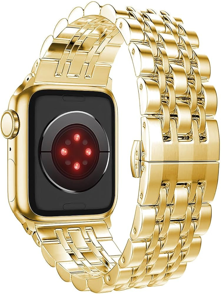 Bands Replacement for Apple Watch Series 9/8/7/6/5/4/3/2/1, Stainless Steel iWatch iPhone Watch B... | Amazon (US)