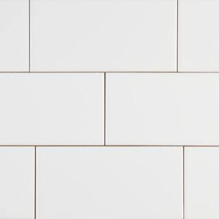 White 3 in. x 6 in. Glossy Ceramic Subway Wall Tile (10.65 sq. ft. / case) | The Home Depot