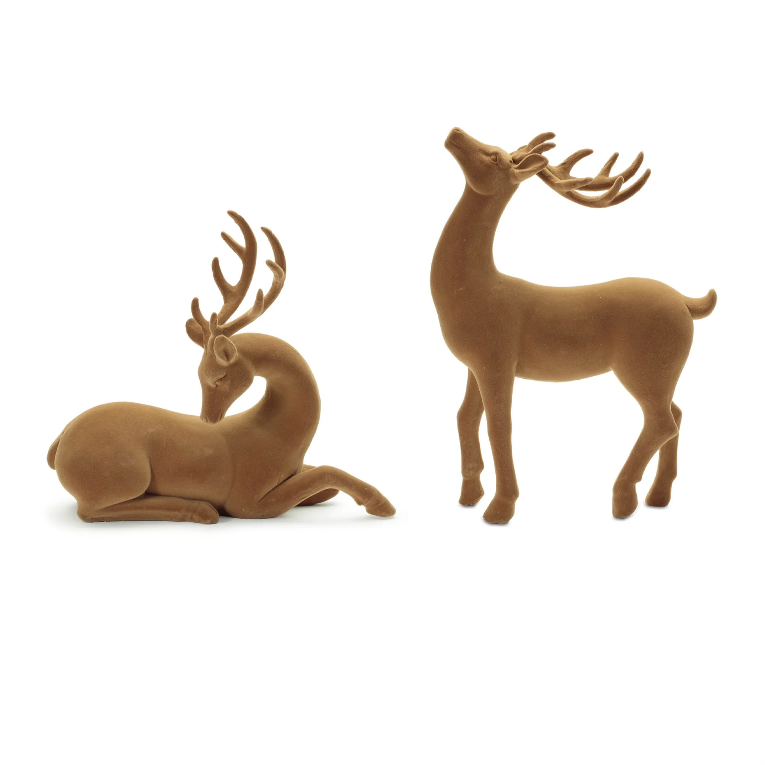 Flocked Holiday Deer Figurine (Set of 2) | Wayfair North America