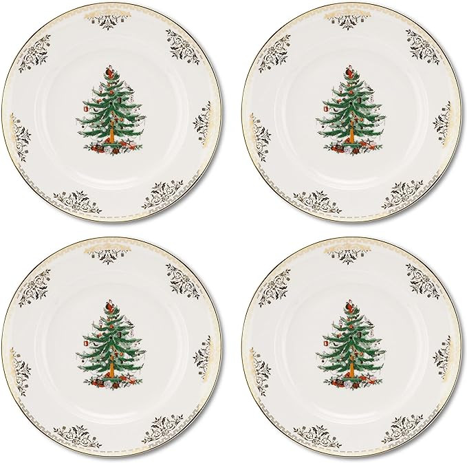 Spode Christmas Tree Gold Dinner Plate (Set of 4) - 10.5-Inch Porcelain Dinner & Appetizer Plate,... | Amazon (US)