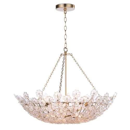 Regina Andrew Charlotte Hollywood Regency Natural Brass Steel Chandelier | Kathy Kuo Home