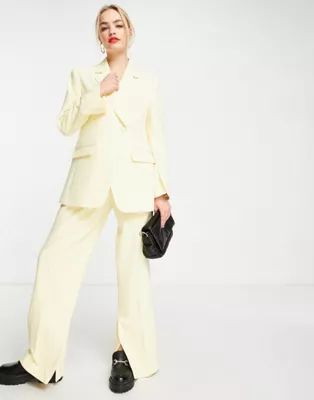 Selected Femme blazer and trouser co-ord in yellow | ASOS (Global)