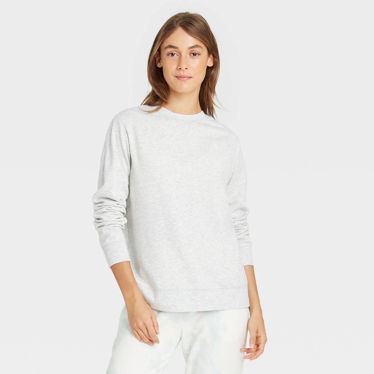 Women's Beautifully Soft Fleece Lounge Sweatshirt - Stars Above™ Gray S | Target