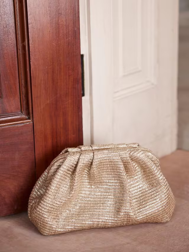 Mint VelvetMetallic Woven Clutch Bag, Gold | John Lewis (UK)