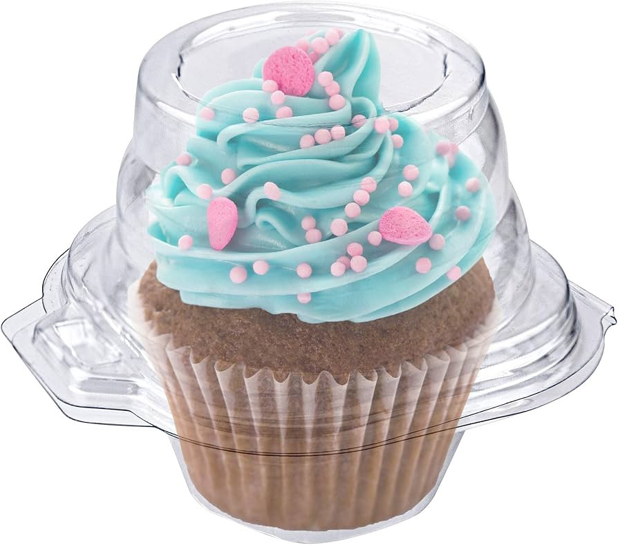 Stock Your Home Individual Plastic Cupcake Containers Disposable with Connected Airtight Dome Lid... | Amazon (US)