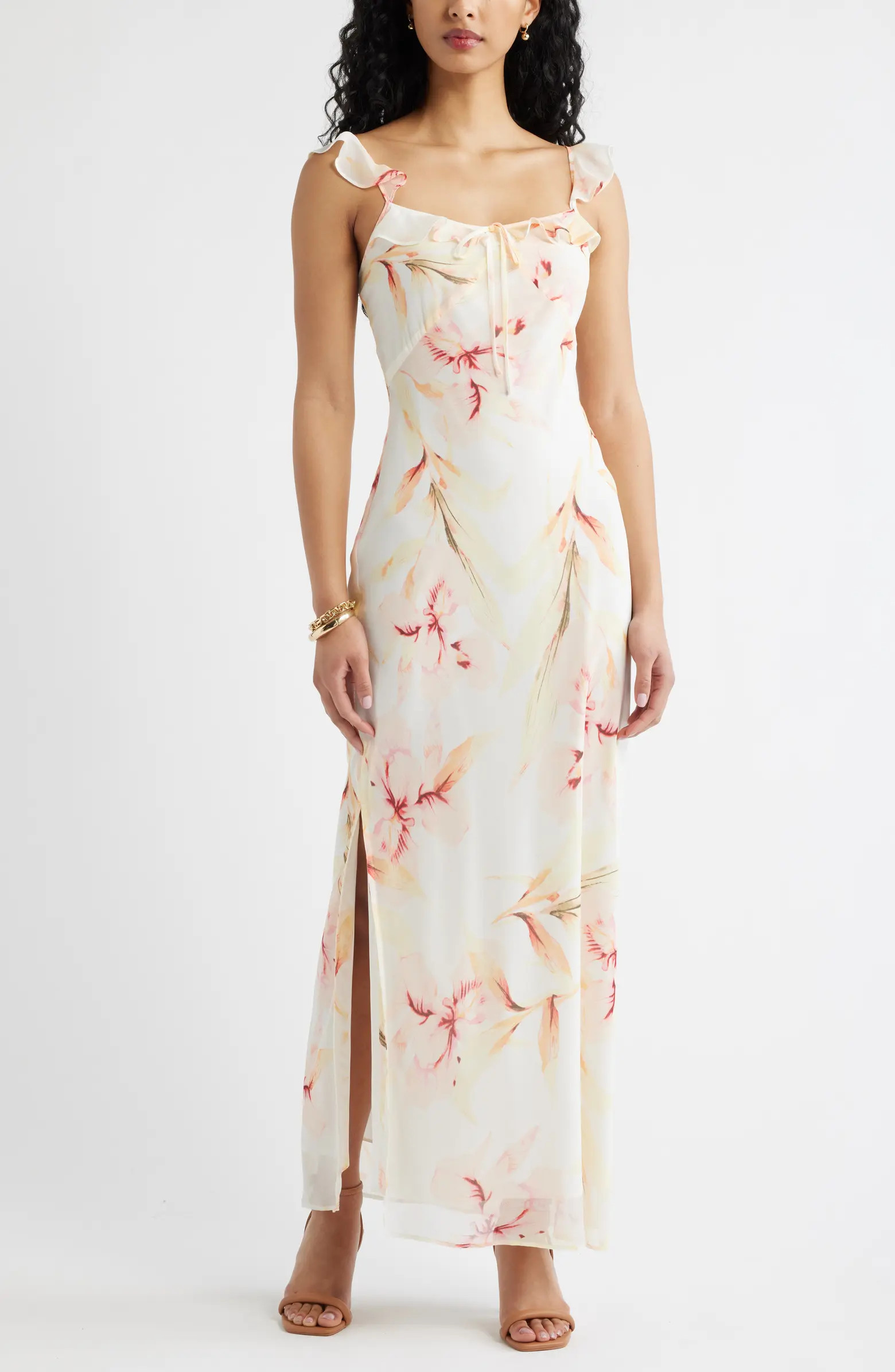 Ruffle Chiffon Maxi Dress | Nordstrom