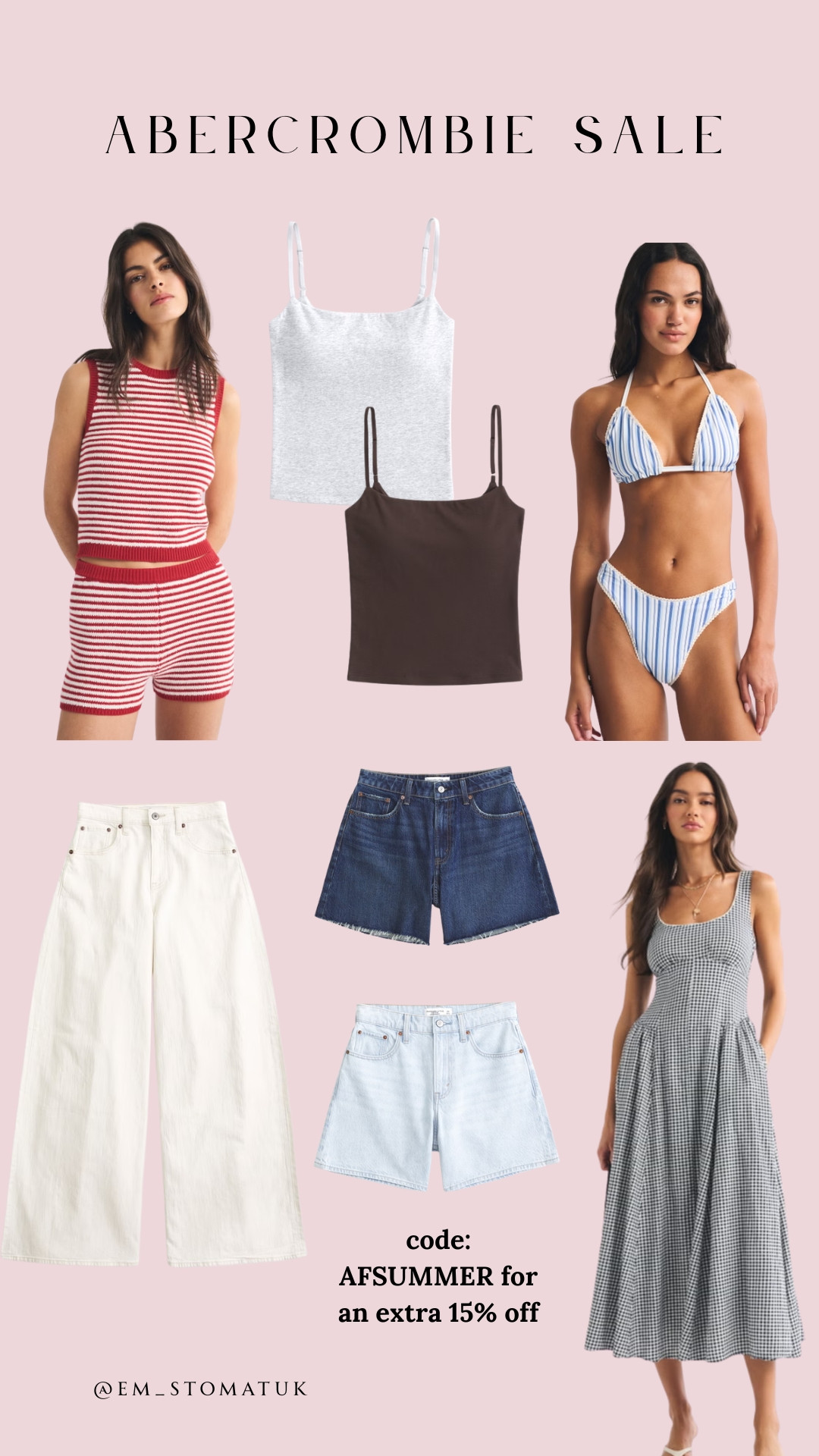 Abercrombie is doing 20-40% off rn and you can get an extra 15% off with code AFSUMMER  

 #LTKootd #LTKSaleAlert