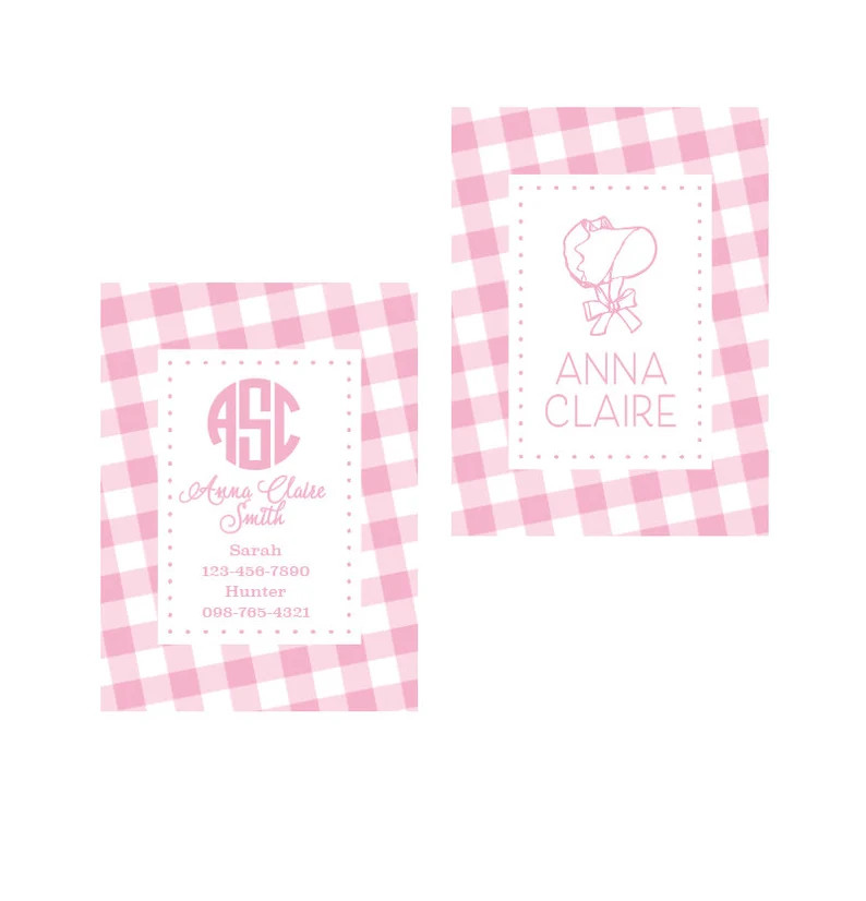 Monogrammed Tag, Diaper Bag Tag, Book Bag Tag, Girls Luggage Tag, Girls Book Bag Label, Laminated... | Etsy (Global)