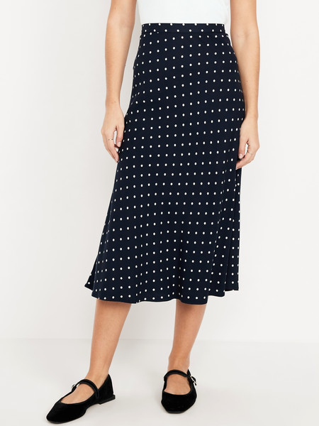 Crepe A-Line Midi Skirt | Old Navy (US)