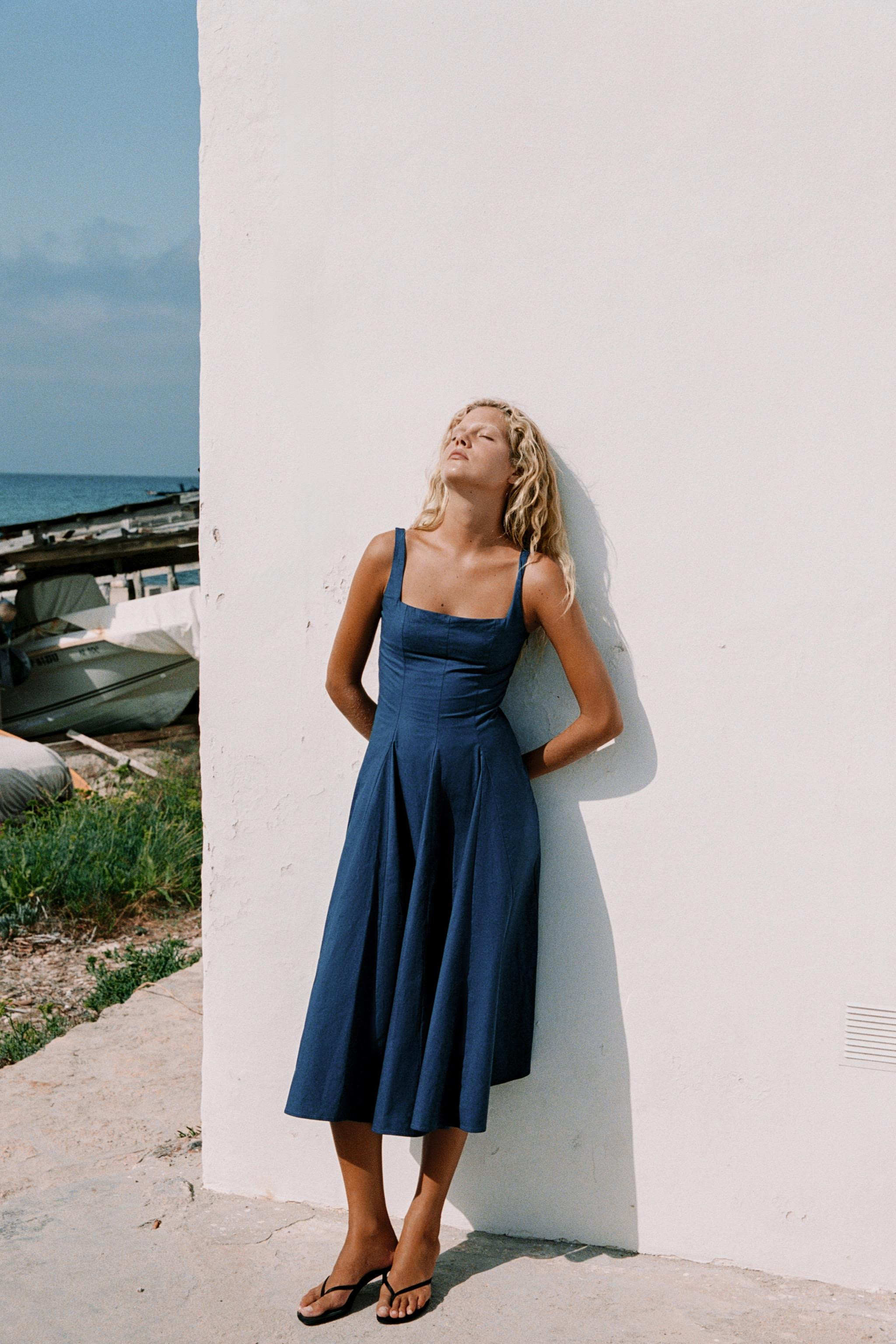 POPELIN GODET MIDI DRESS | Zara UK