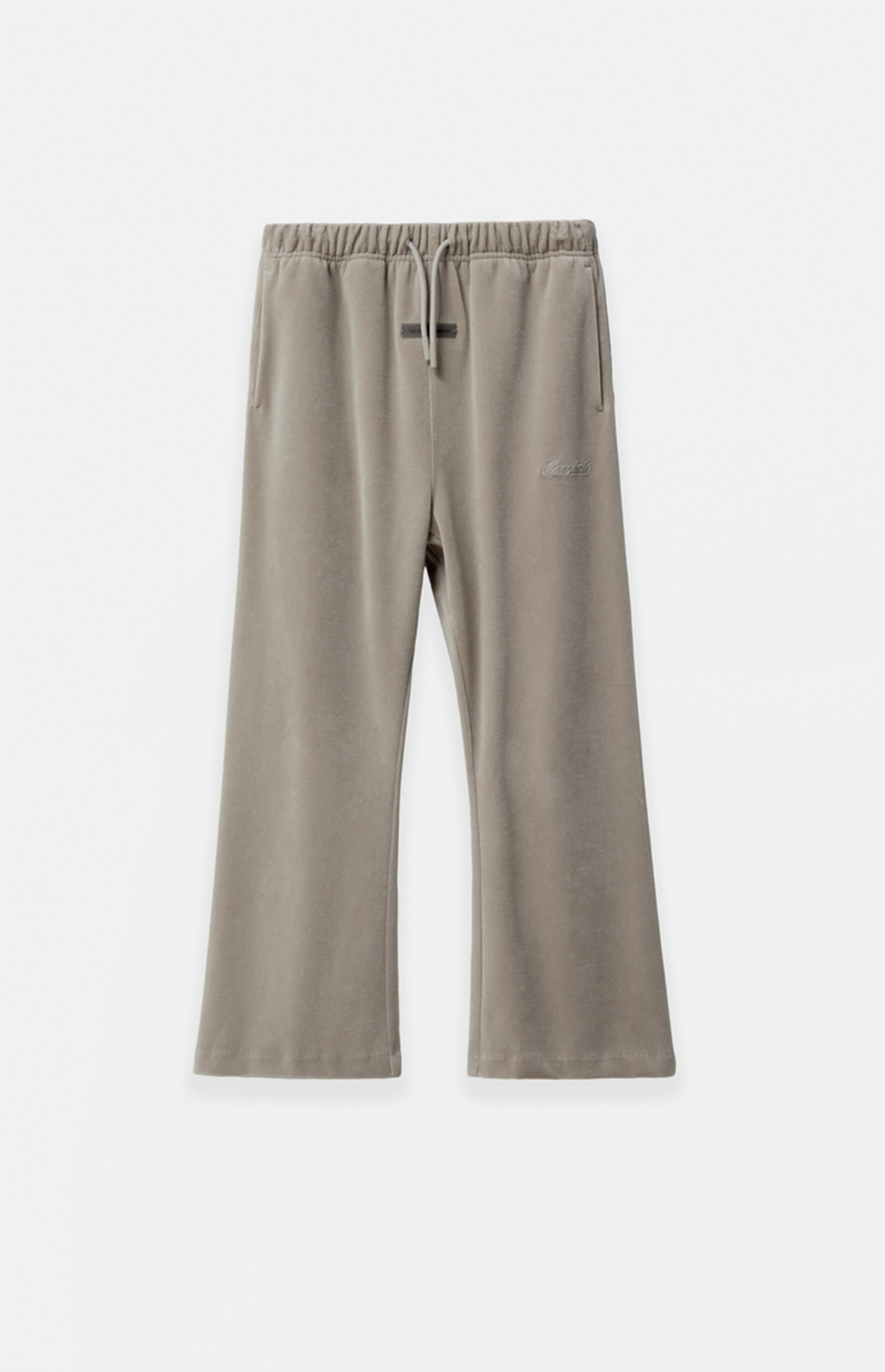 Fear of God ESSENTIALS Kids Smoke Grey Velour Flare Sweatpants | PacSun