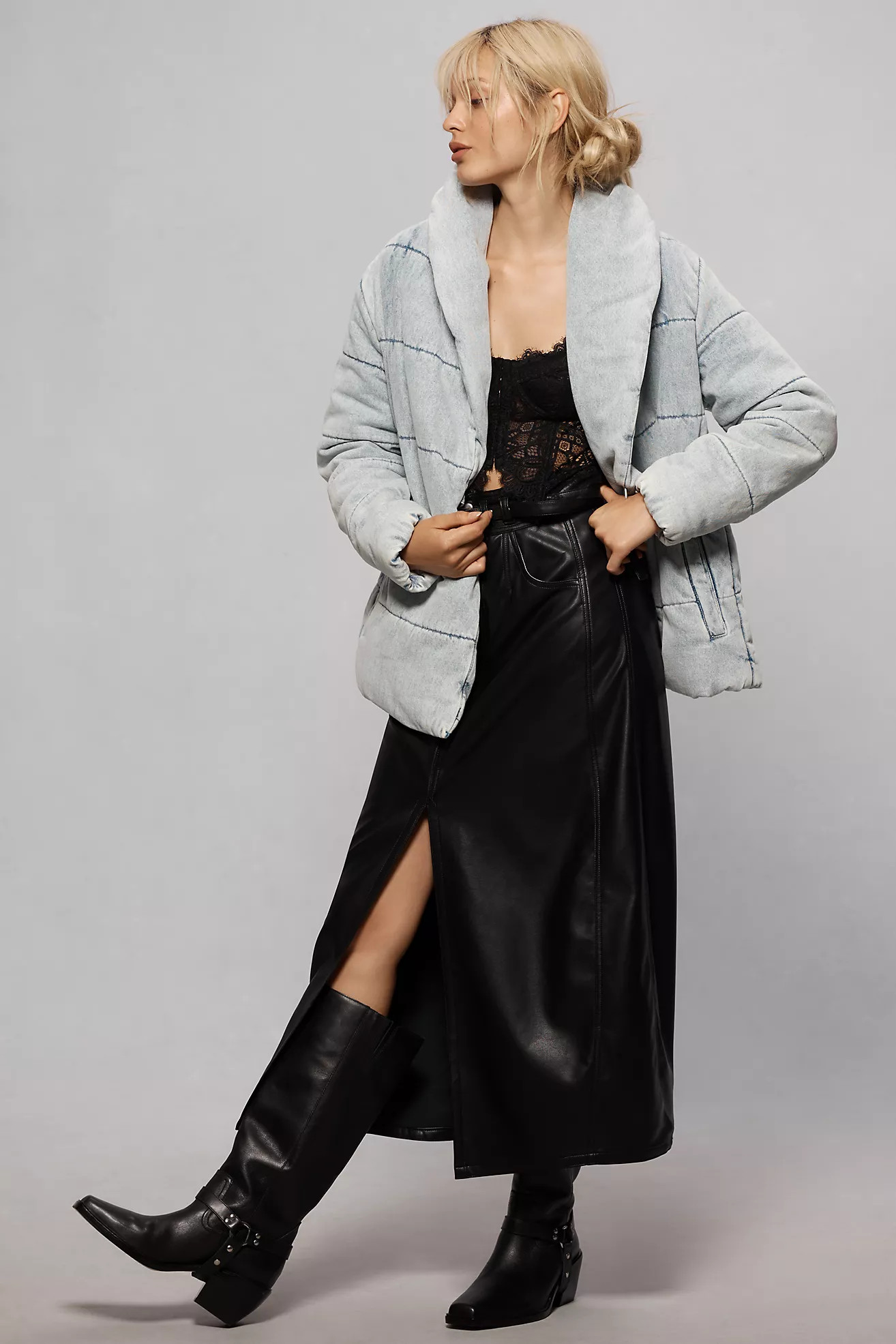 Avec Les Filles Quilted Denim Jacket | Anthropologie (US)