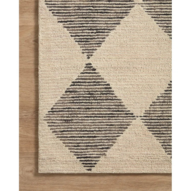 Chris Loves Julia x Loloi Francis Wool Beige / Charcoal Rug | Wayfair North America