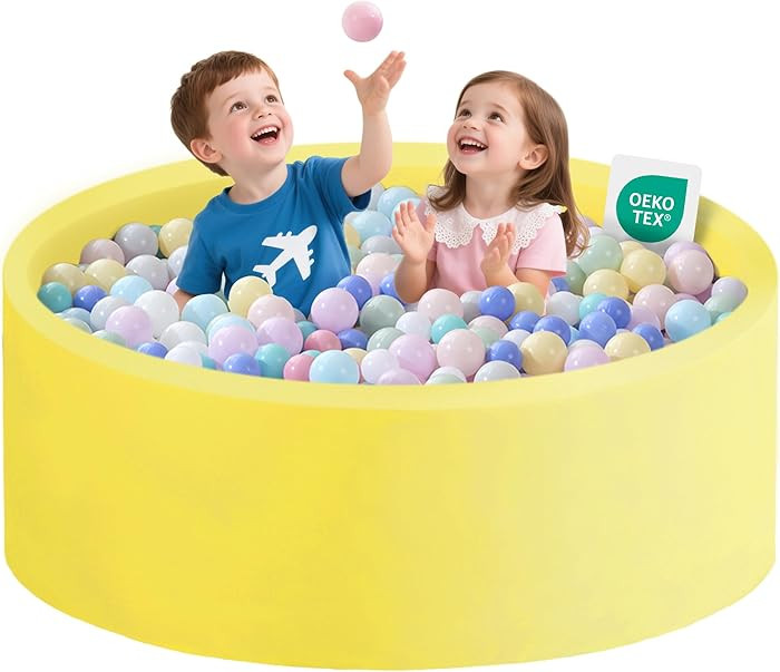 Ball Pit for Toddlers 47.24''x15.75'' Baby Ball Pits Round Foam Ball Pit Lagre Kids Ball Pool Ide... | Amazon (US)