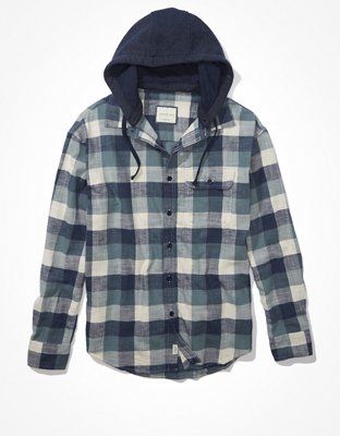 AE Super Soft Hoodie Flannel | American Eagle Outfitters (US & CA)