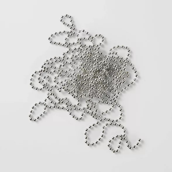 25' 8mm Silver Plastic Bead Garland - Wondershop™ | Target