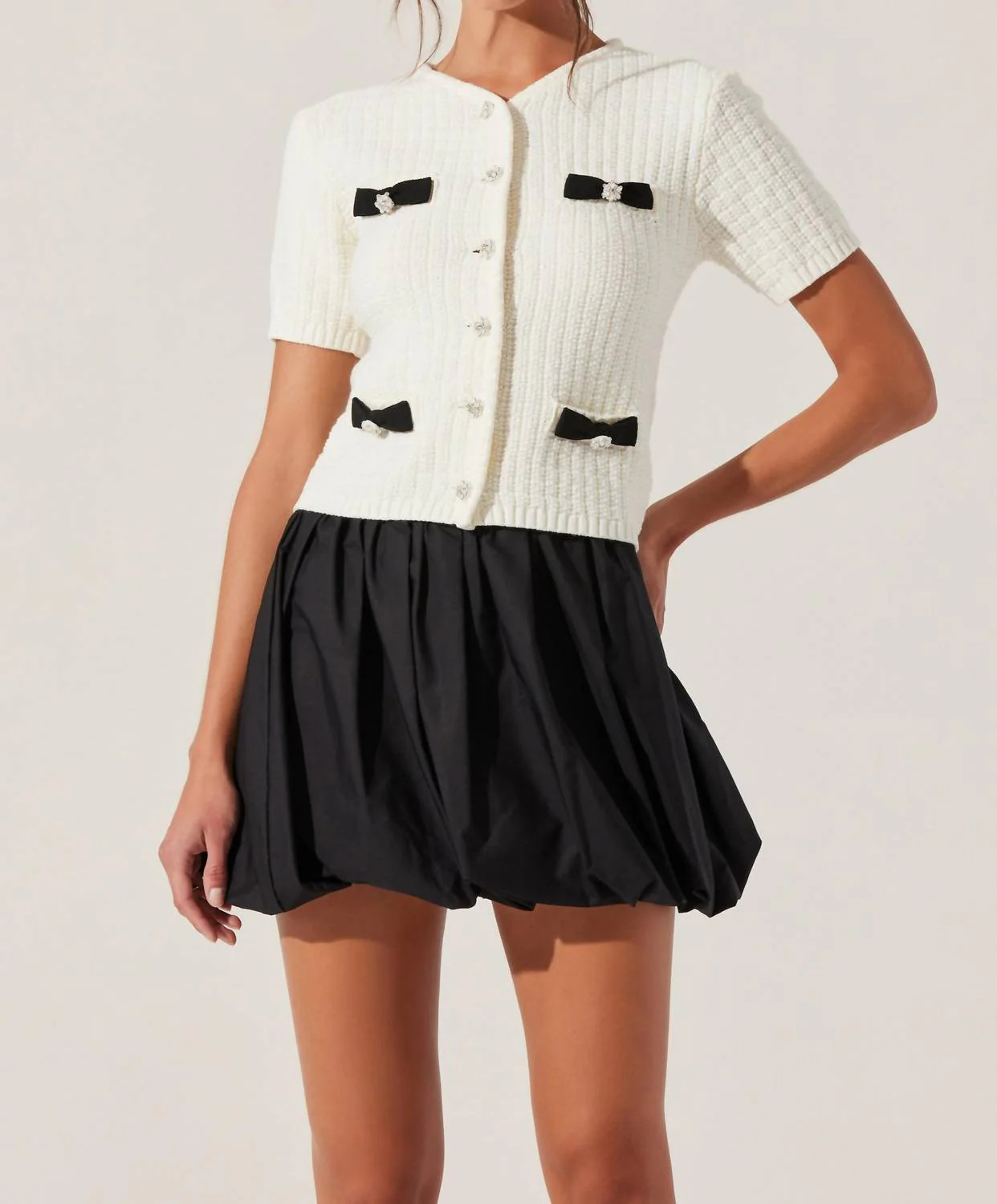 Libi Bubble Mini Skirt In Black | Shop Simon