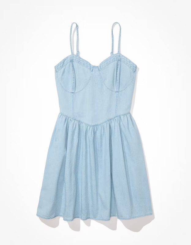 AE Denim Corset Mini Dress | American Eagle Outfitters (US & CA)