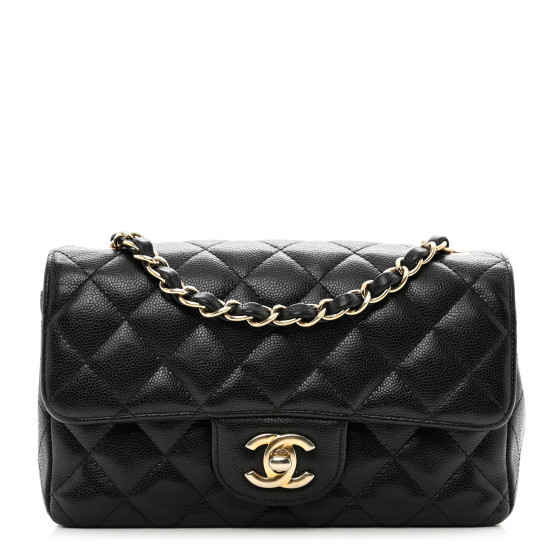 Caviar Quilted Mini Rectangular Flap Black | FASHIONPHILE (US)