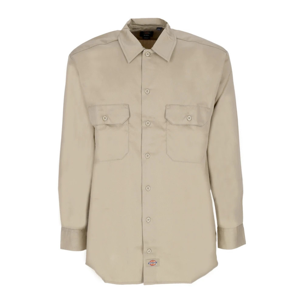 Khaki Work Shirt with Long Sleeves - male - Dickies - Casual Shirts - Beige - XL - Shirts | Miinto UK Ltd