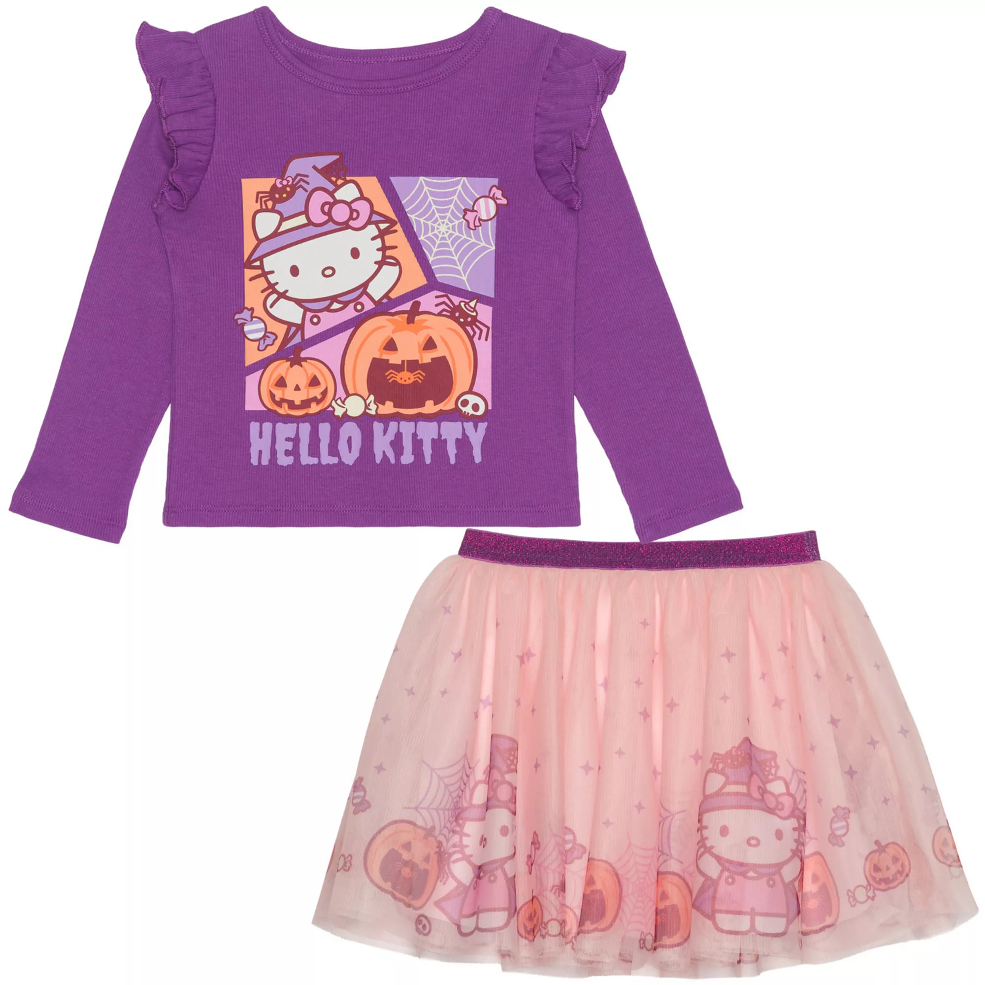 Baby & Toddler Girl Hello Kitty Halloween 2-Piece Long Sleeve Top & Skirt Set | Kohl's