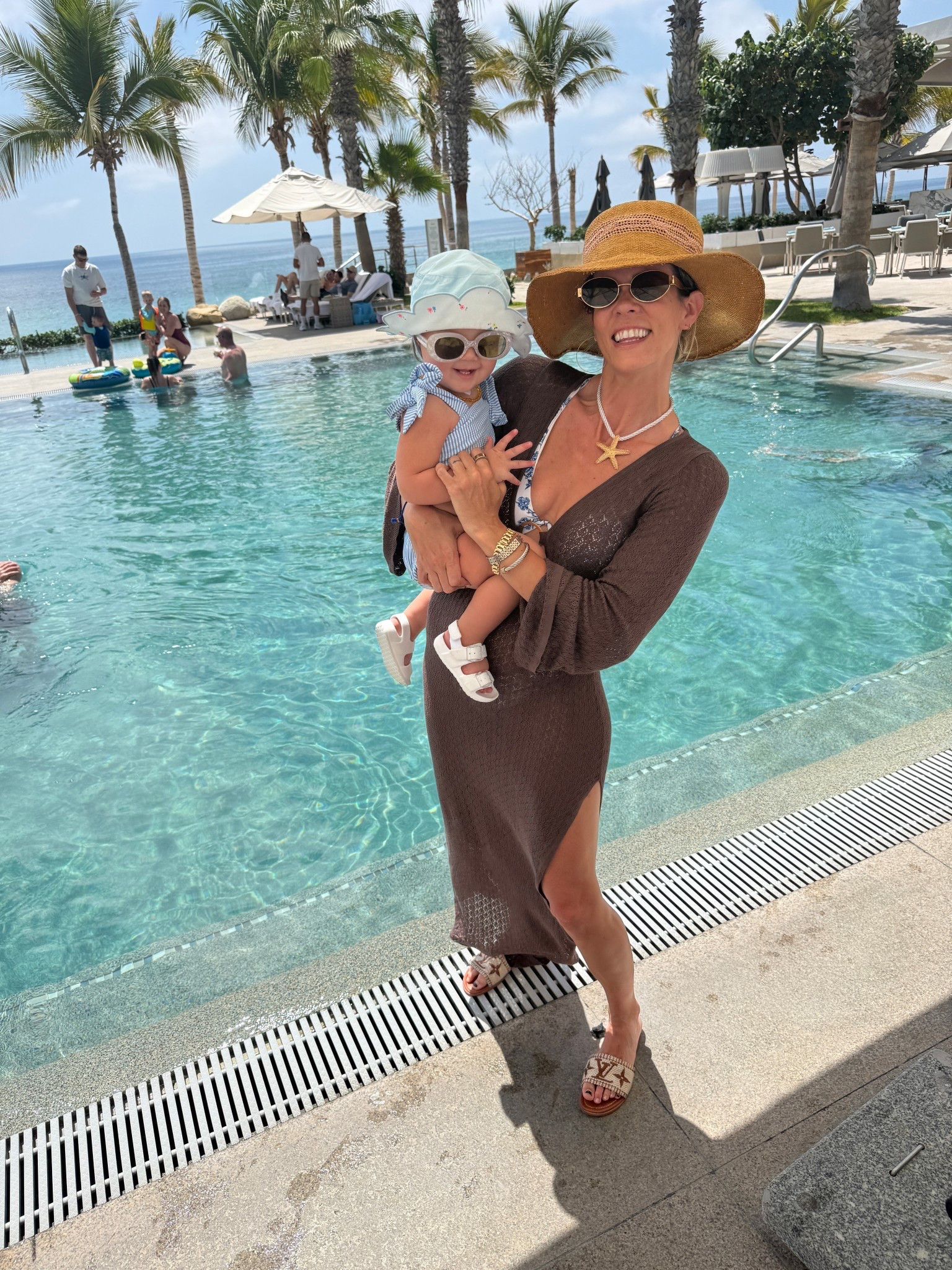 Pool outfit for mom and baby girl 