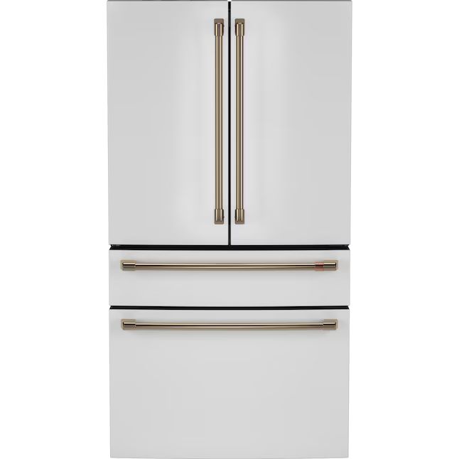 Cafe 28.7-cu ft 4-Door Smart French Door Refrigerator with Ice Maker (Matte White) ENERGY STAR | Lowe's