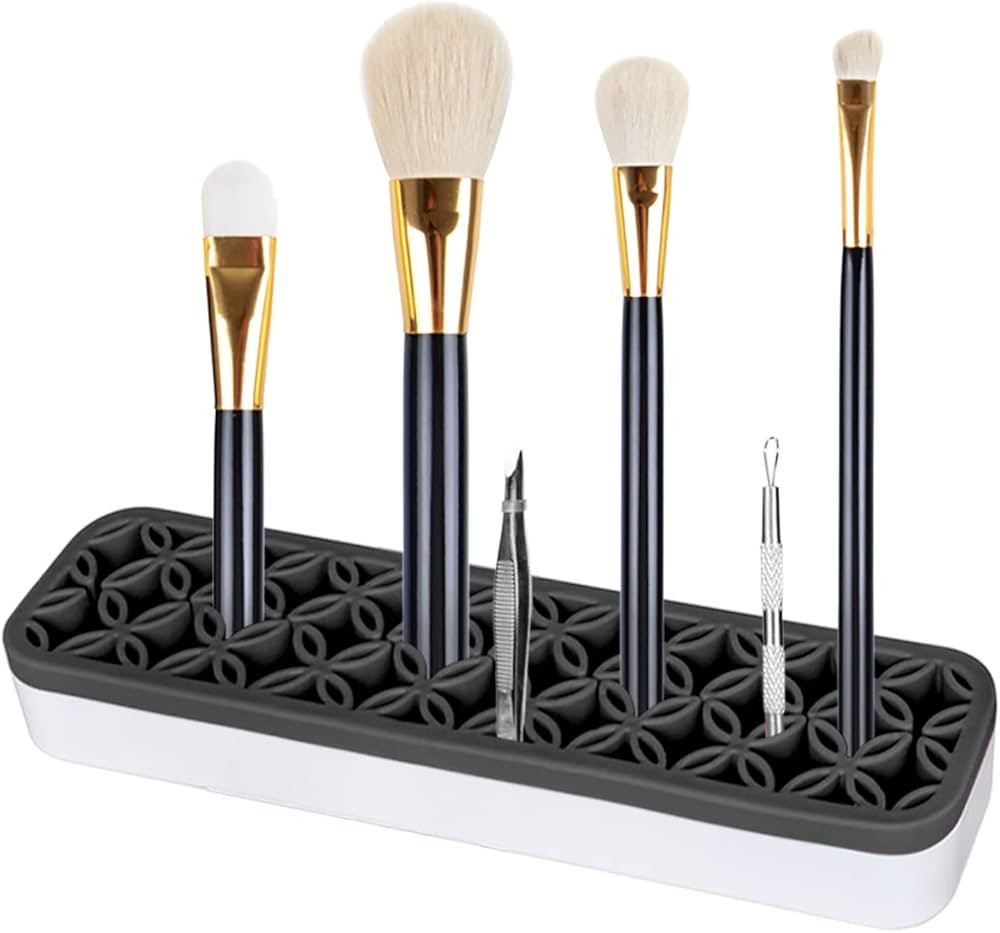 Arsty Portable Silicone Makeup Brush Holder Cosmetic Organizer (BLACK) | Amazon (US)