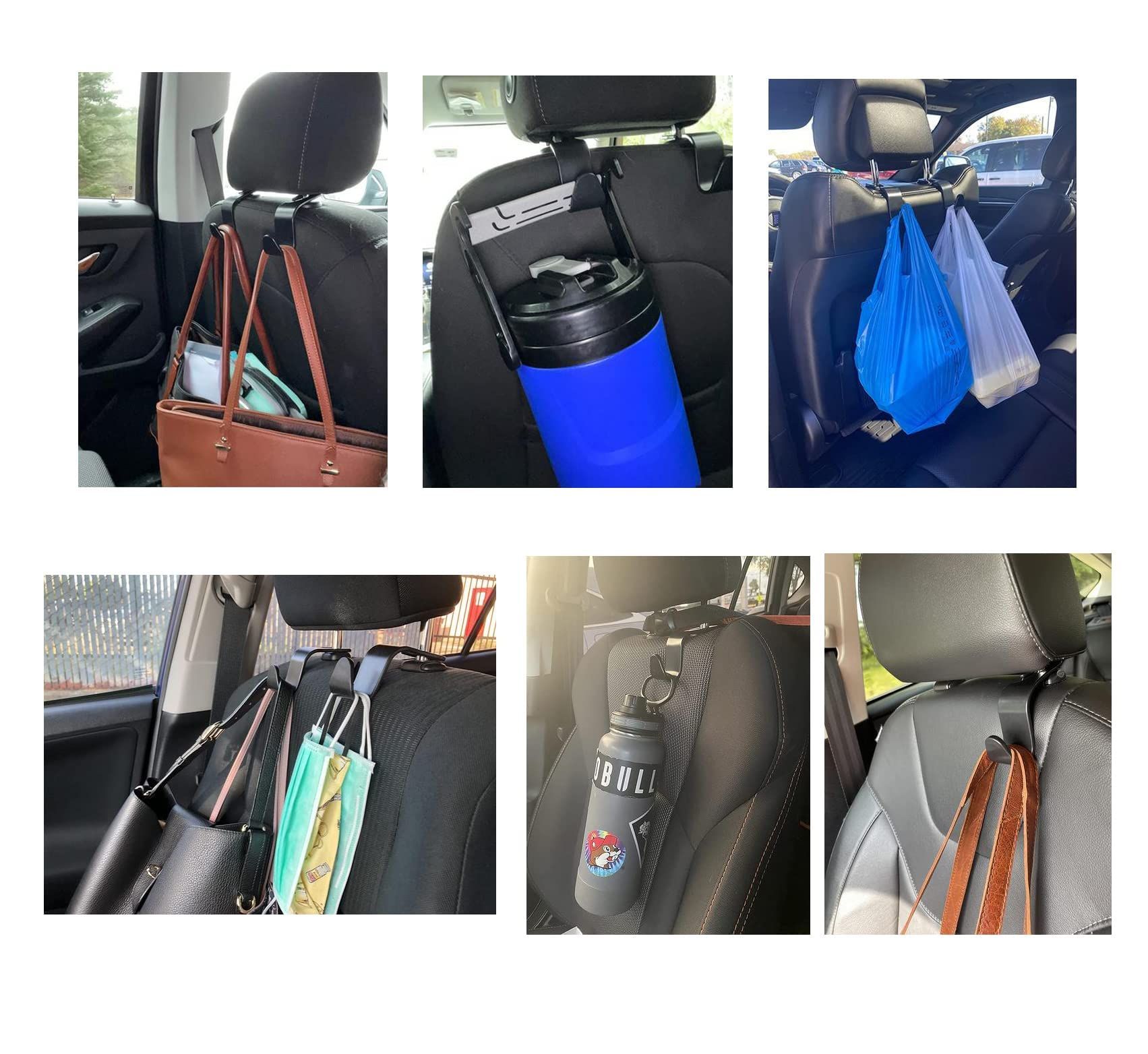 Amooca Car Seat Headrest Hook 4 Pack Hanger Storage Organizer Universal for Handbag Purse Coat fi... | Amazon (US)