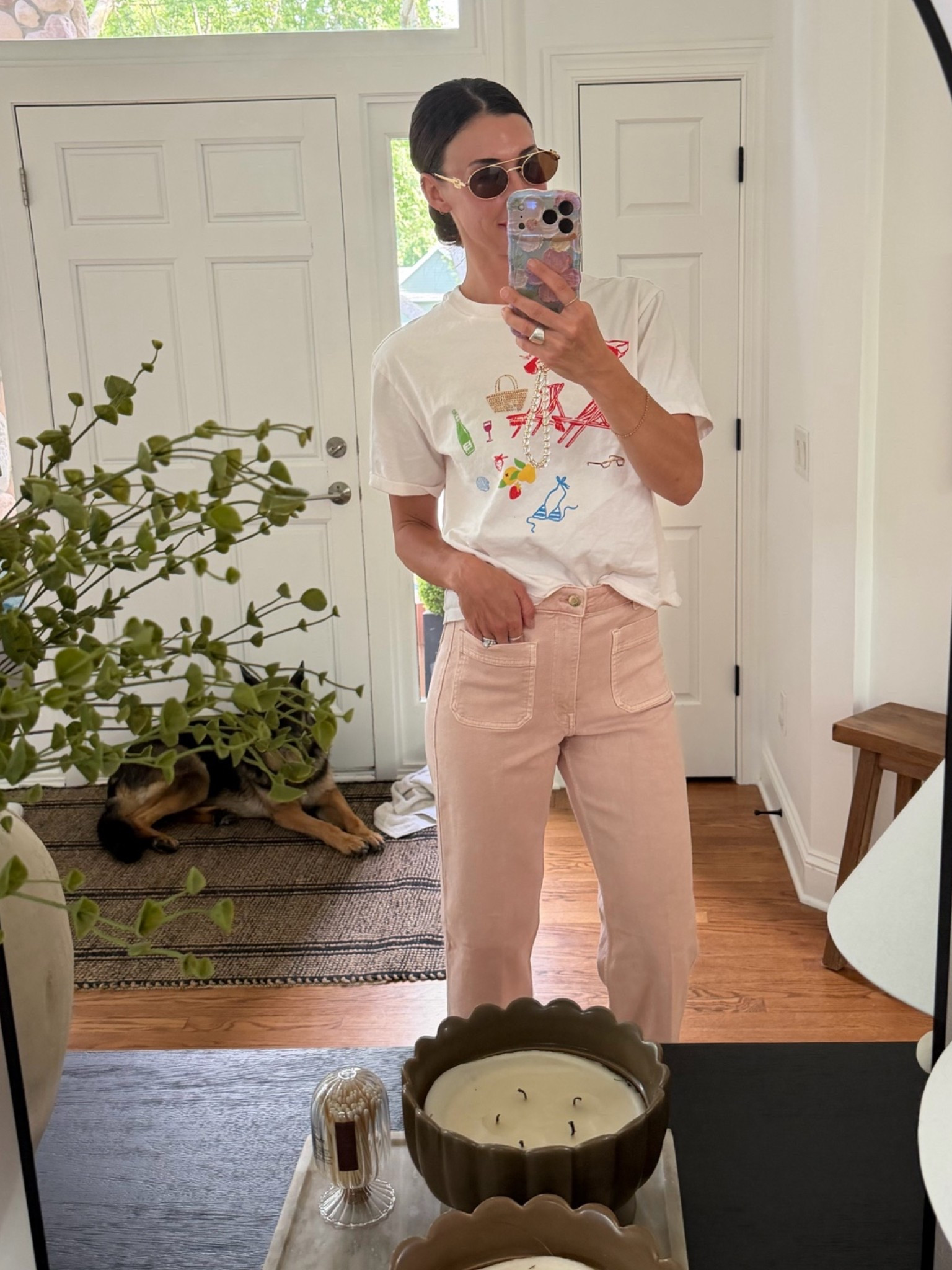 These are the most fun pink jeans for summer. Also super comfy and affordable. I’m loving this look for a Jean alternative. Wearing size 4.  And on sale for $19.99! They looks super long and baggy on the model but I’m 5’9 and they run like a straight leg cropped pant for me. Just dusting the tops of my feet.

#LTKootd #LTKgrwm #LTKSaleAlert