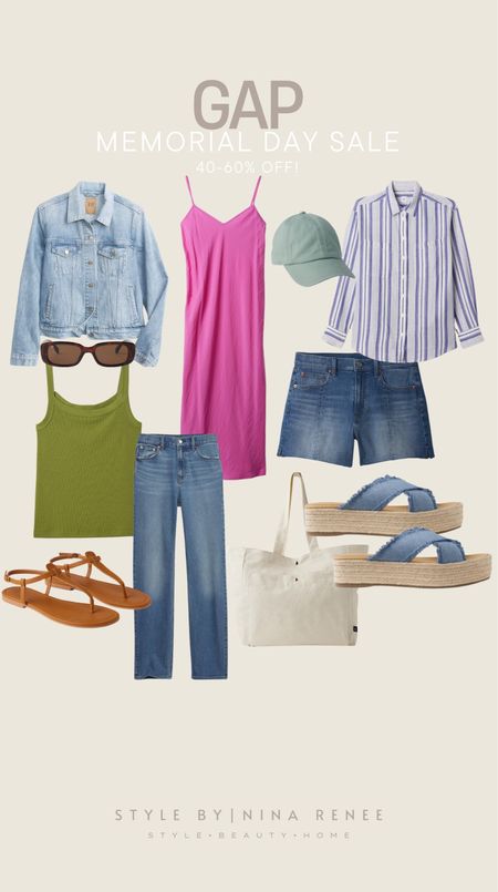 Memorial Day Sale at Gap. 40-60% off mostly everything. These are my top picks from the sale. The denim jacket is a summer staple & makes a great transitional piece going into fall too! 






Denim jacket, dress, sunglasses, hat, button down tshirt, tank top, shorts, straight leg jeans, bag, shoulder bag, sandals, summer outfits, gap outfits, Memorial Day sale

#LTKStyleTip #LTKFindsUnder100 #LTKSaleAlert