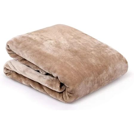 Internet s Best Plush Velvet Mink Throw Blanket - Tan - 90 x 90 | Walmart (US)