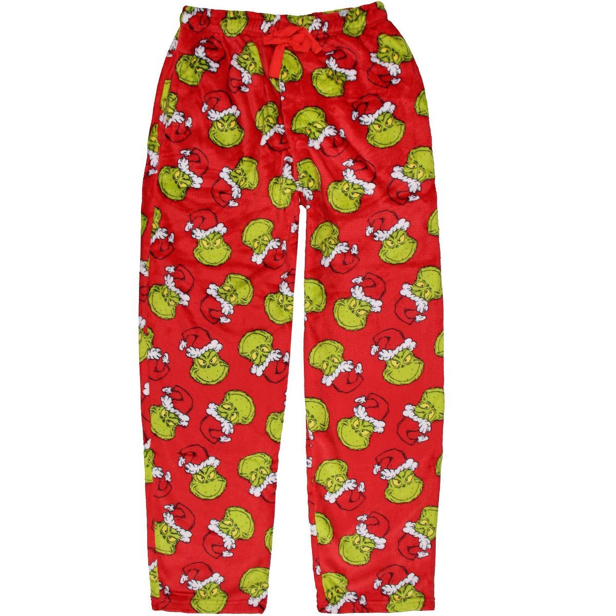 Dr. Seuss Men's The Grinch Santa Claus Super Minky Fleece Lounge Pajama Pants | Target