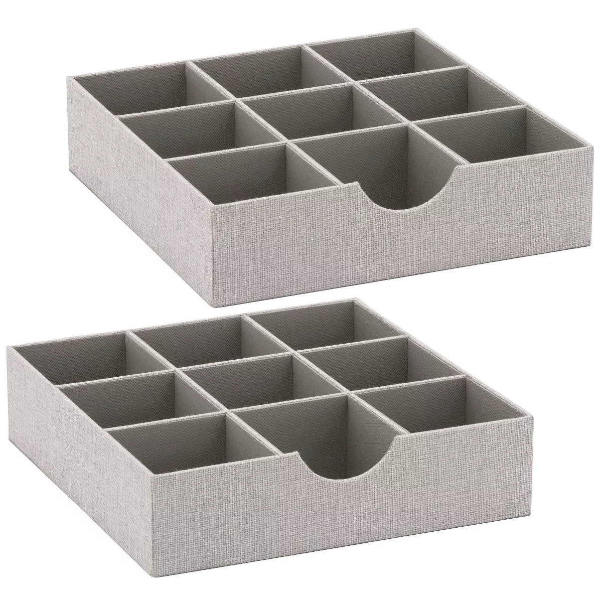 Household Essentials 9 Section Hard-Sided Drawer Organizer Silver: Sock & Clothes Drawer Dividers... | Target