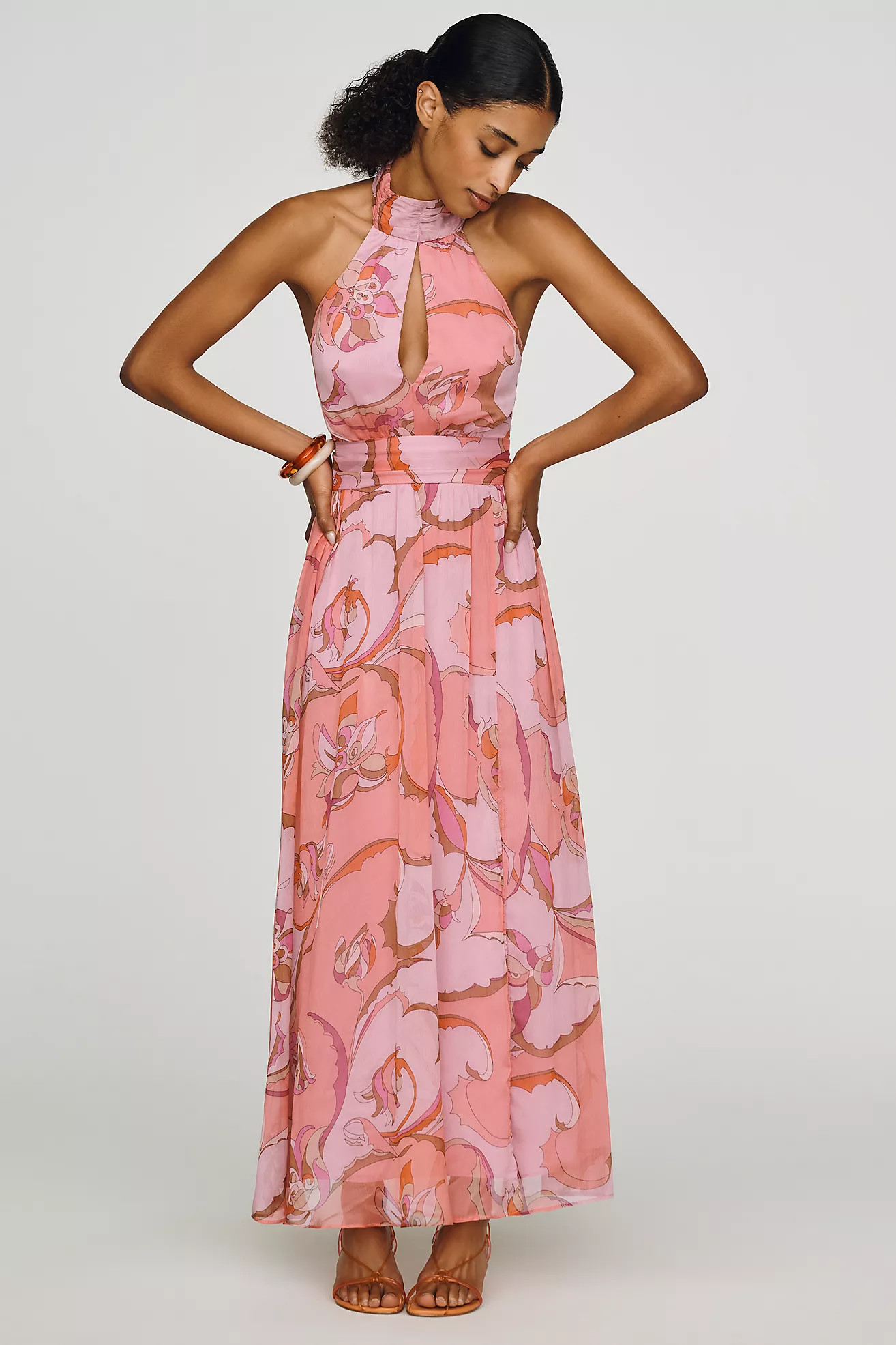 Maeve Cutout Halter Maxi Dress | Anthropologie (US)