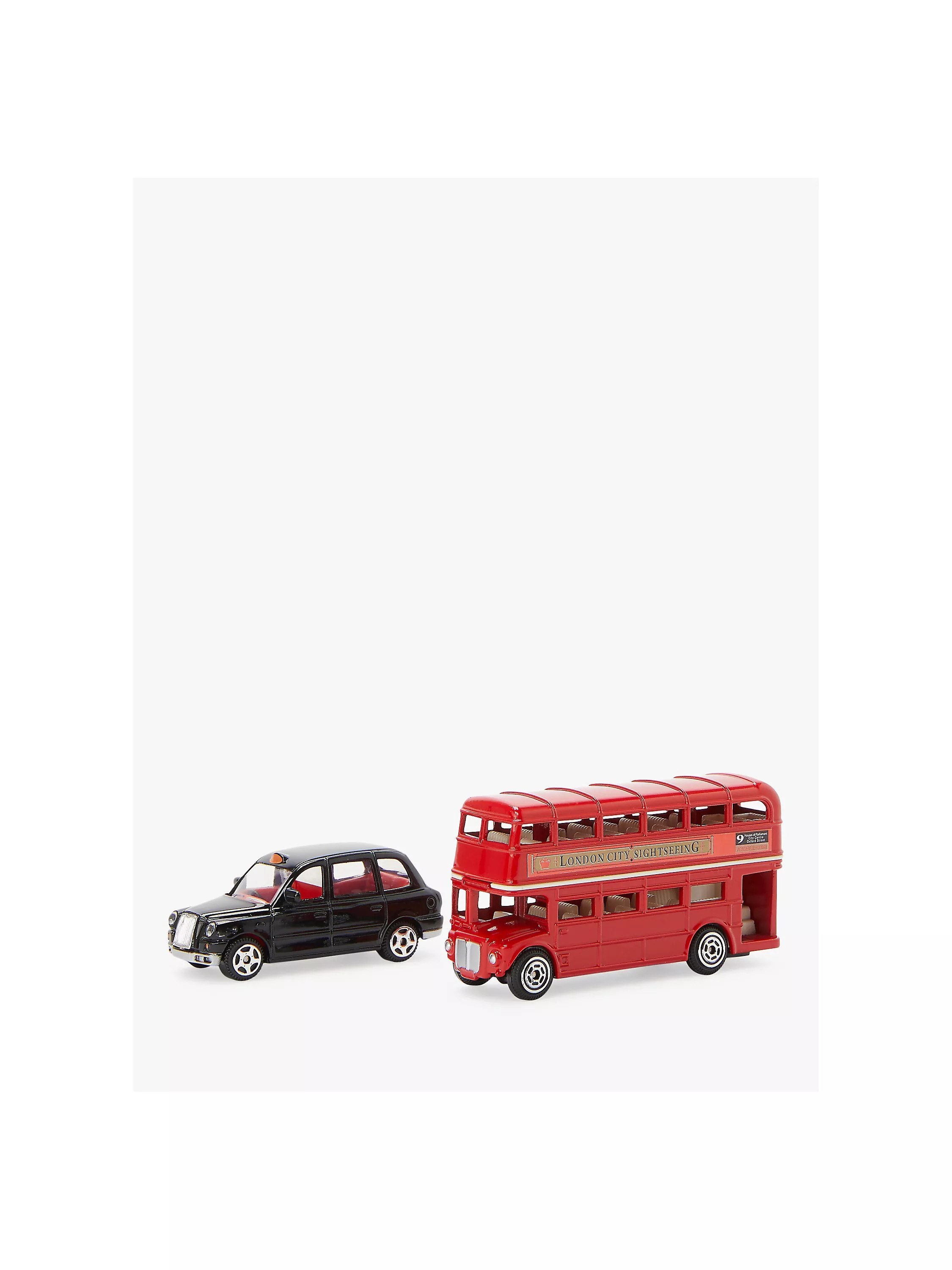 John Lewis Toy London Bus & Taxi Cab, Pack of 2, Assorted | John Lewis (UK)