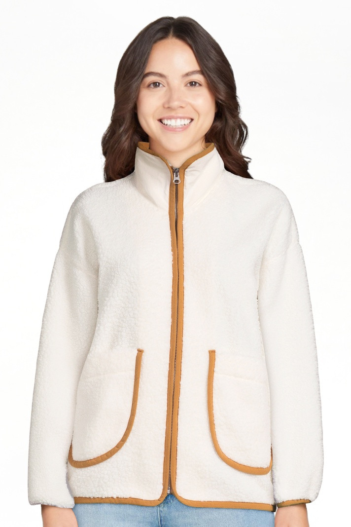 Free Assembly Women's Patch Pocket Mixy Teddy Fleece Jacket, Sizes XS-XXL | Walmart (US)