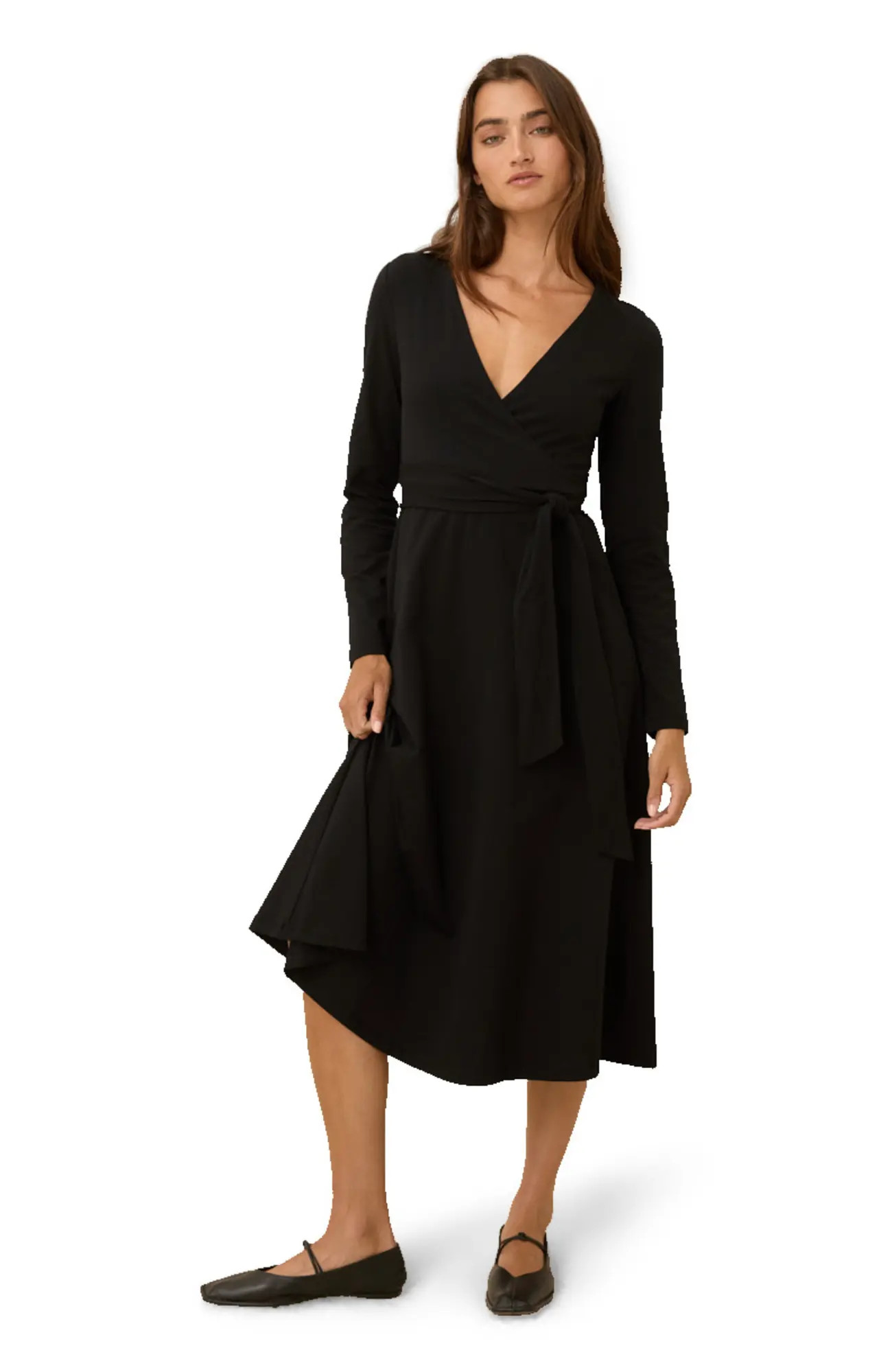 Pact Fit & Flare Wrap Dress Made With Organic Cotton (Women) | Nordstrom | Nordstrom