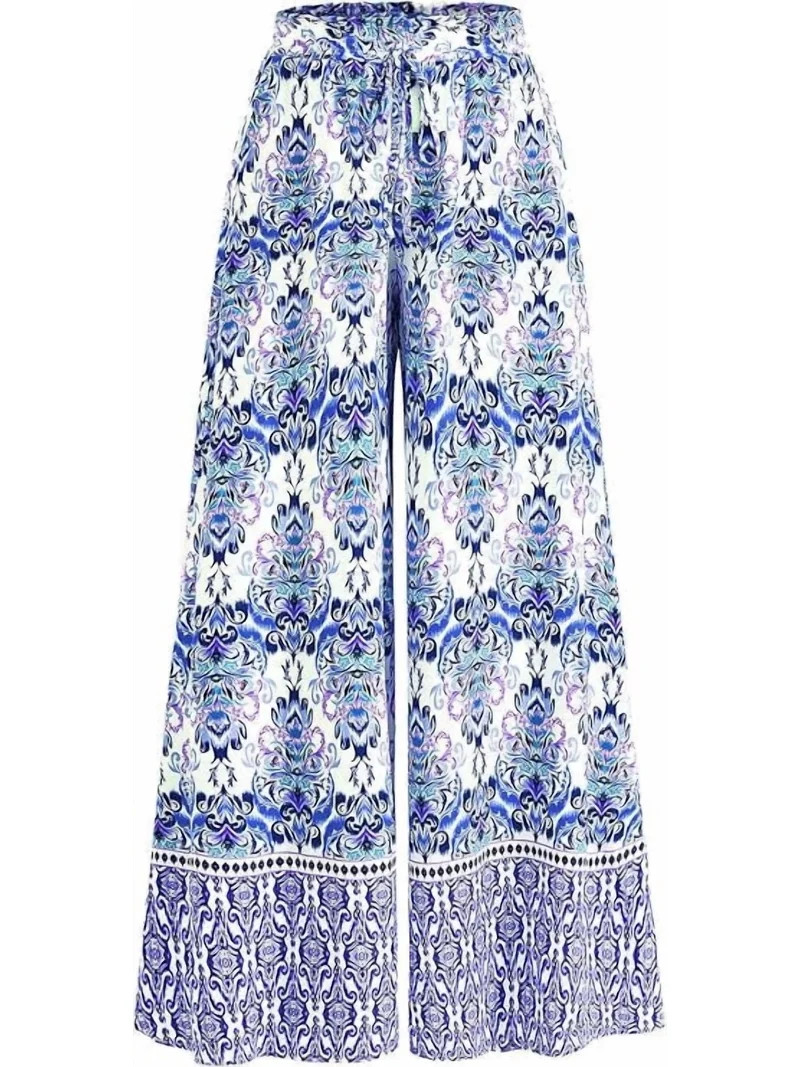 FreshPretty Women Wide Leg Pants Casual High Waist Floral Palazzo Pants for Women Flowy Trendy Lo... | Walmart (US)