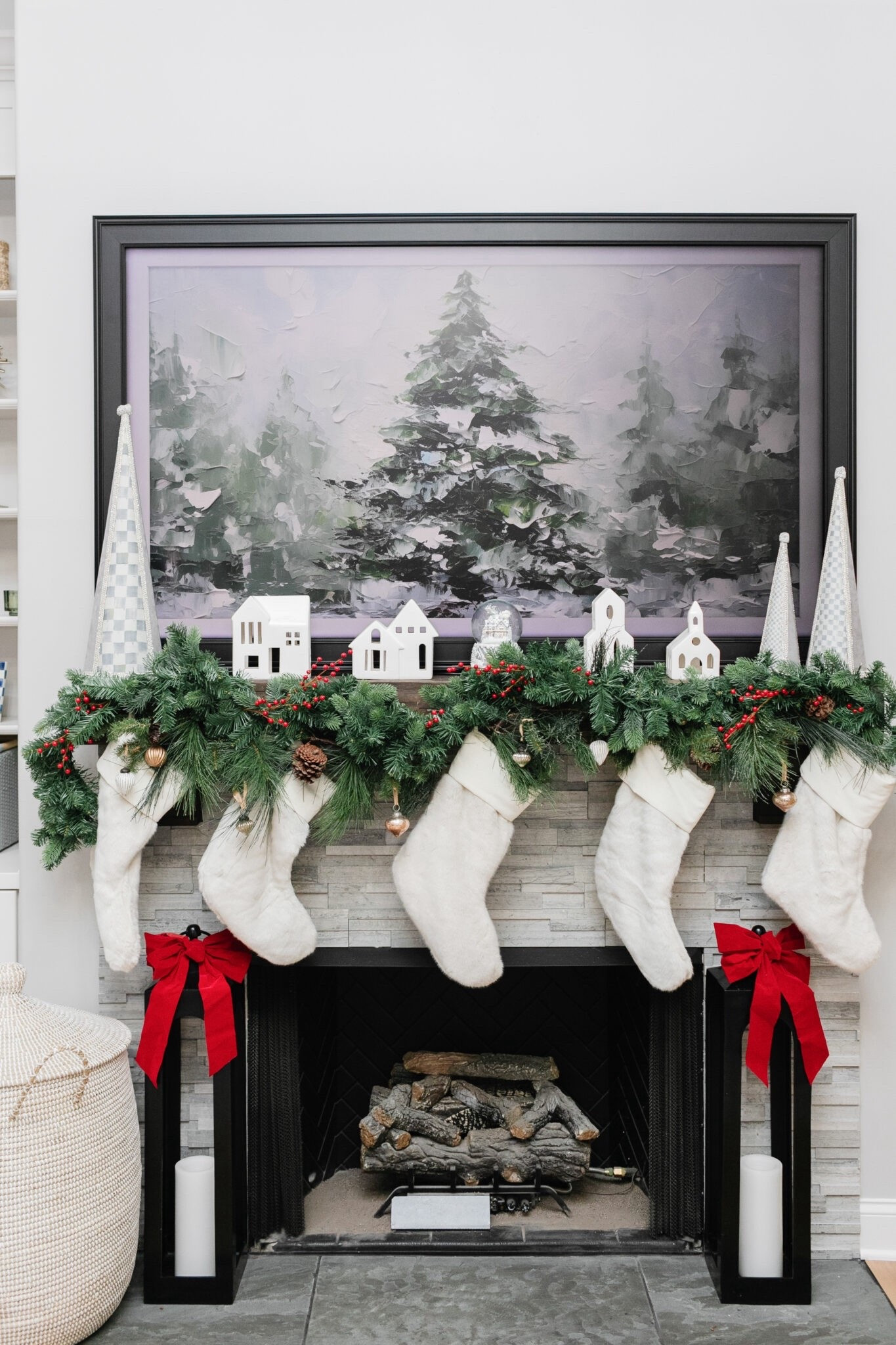 A festive Christmas mantle for a white Christmas  

#LTKSeasonal #LTKHoliday #LTKHome