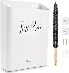 Sealegend Magnetic Lint Bin for Laundry Room with Dryer Lint Brush, Wall Mounted Trash Can Space-... | Amazon (US)