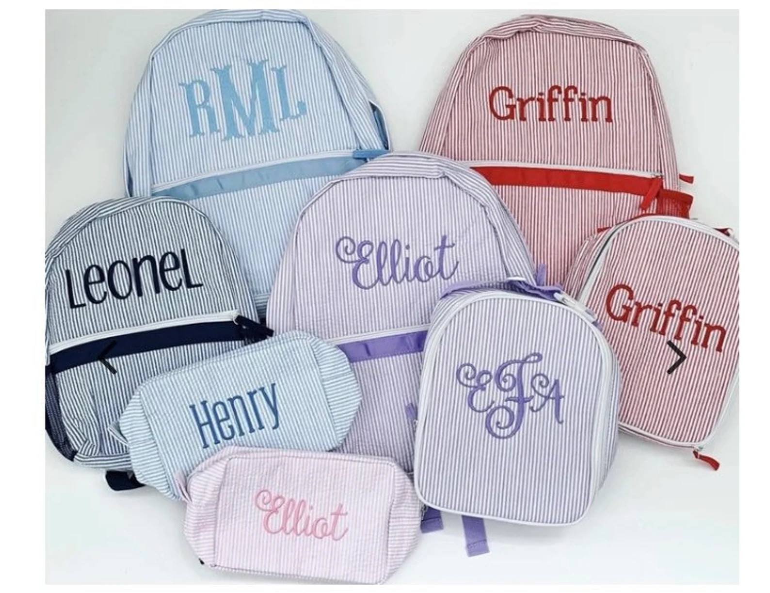 Monogrammed Seersucker Lunch Bag Seersucker Lunch Tote Lunch - Etsy | Etsy (US)